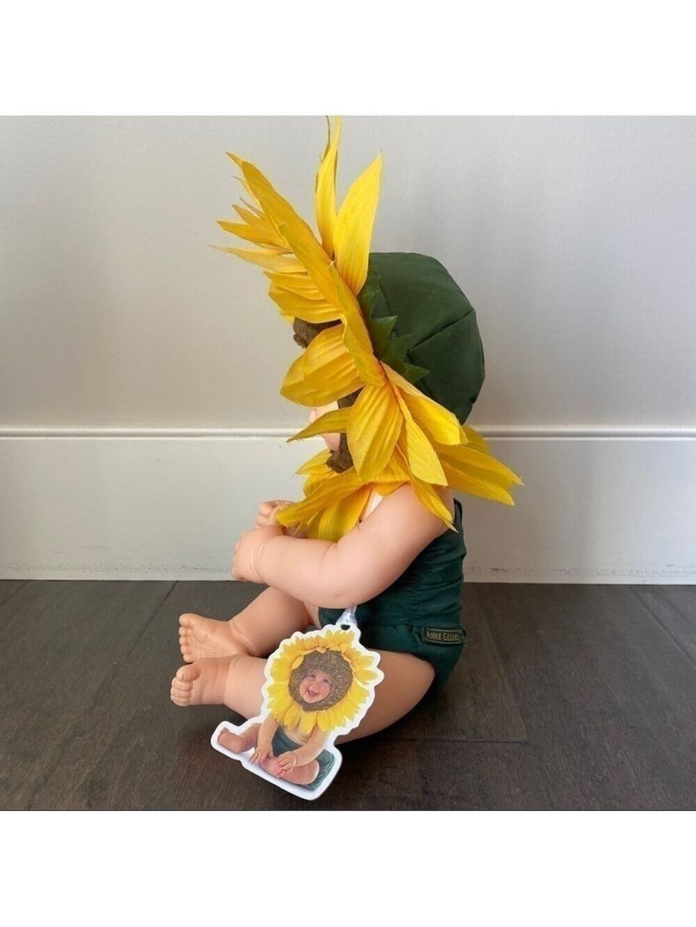Anne Geddes Doll Sunflower Baby Purple Eyes 2000 Unimax 14" Tall - Picture 4 of 7